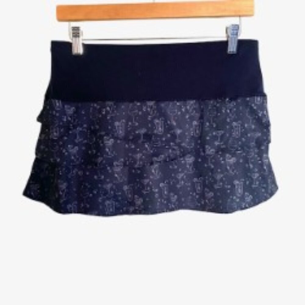 Lucky in Love Navy Fiesta Scallop Tennis Skirt Medium